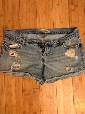 Old Navy Light Blue Distressed Denim Cutoff Shorts